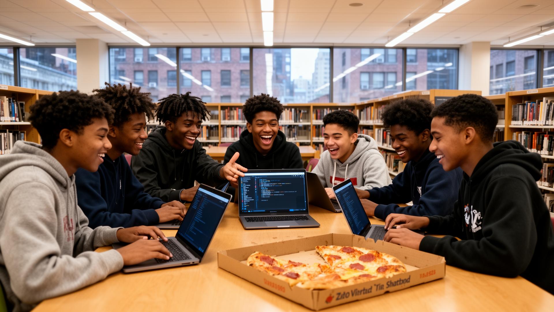 Youth vibecoding at library workshop